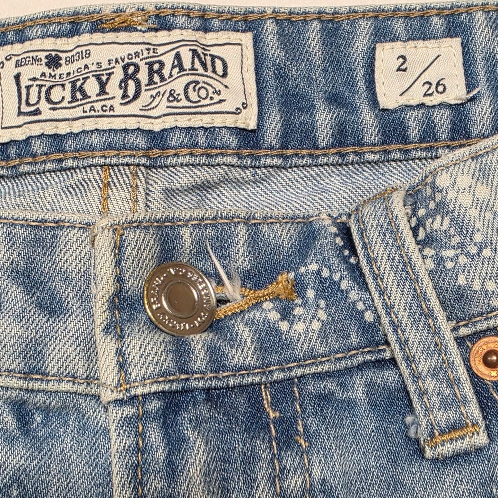 Lucky Brand Jeans Womens 2/26 Blue Floral Print Straight Leg Denim 100% Cotton - Picture 4 of 10